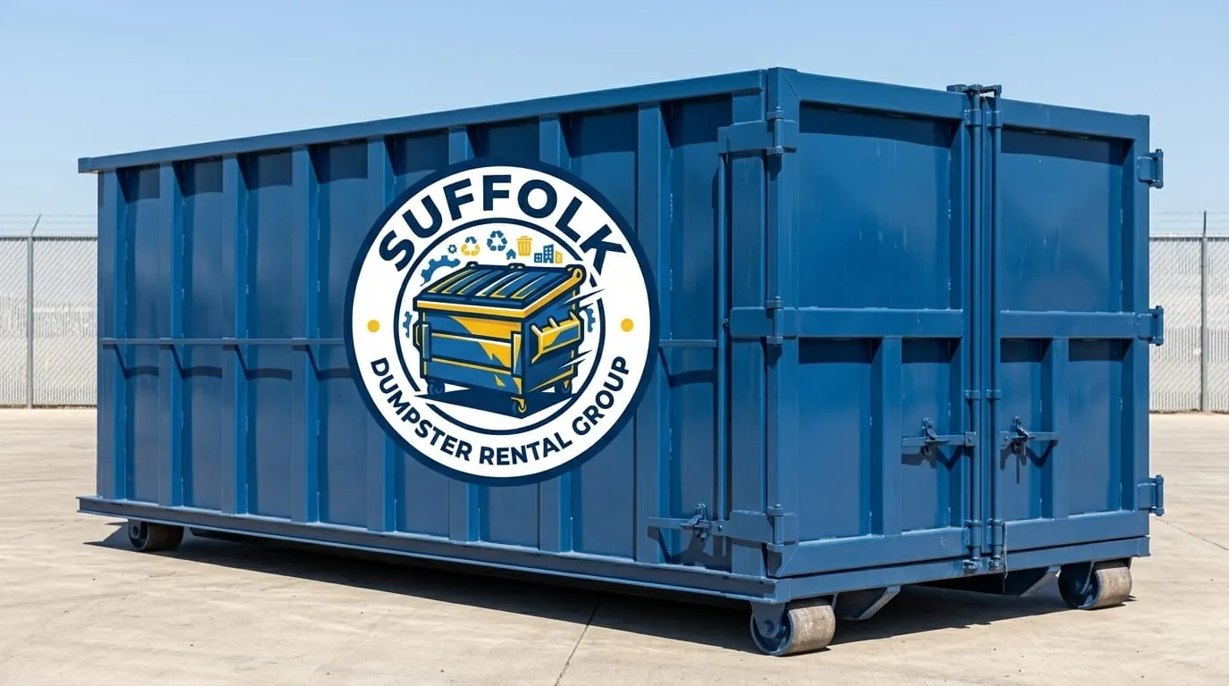 Fleet of roll-off dumpsters from Suffolk Dumpster Rental Group in Suffolk, VA