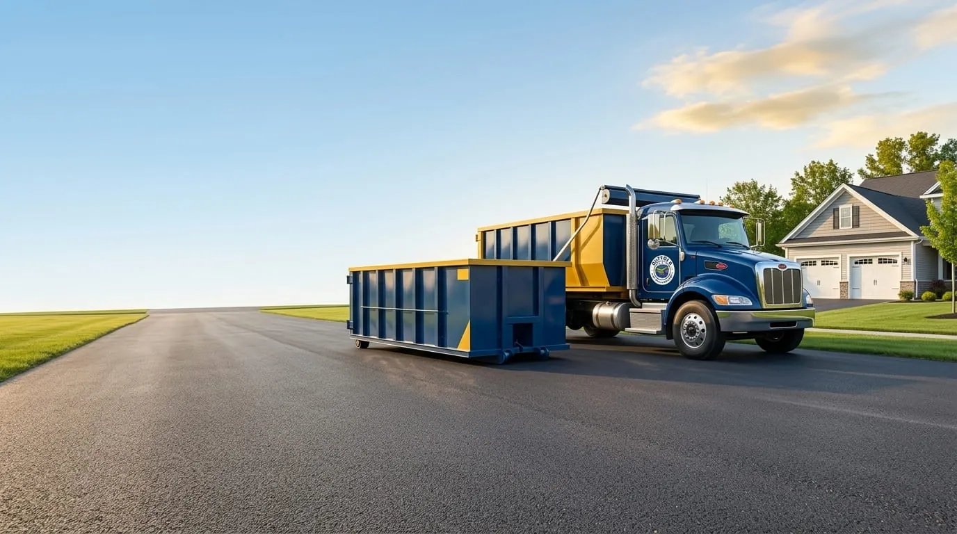 Dumpster rental in Driver, VA Roll-off dumpster rental delivered to a Driver, VA property by Suffolk Dumpster Rental Group
